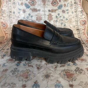 Ganni Calf Leather Platform Loafers